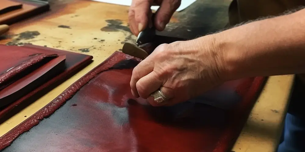 softening leather in work